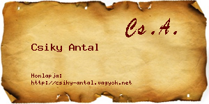 Csiky Antal névjegykártya